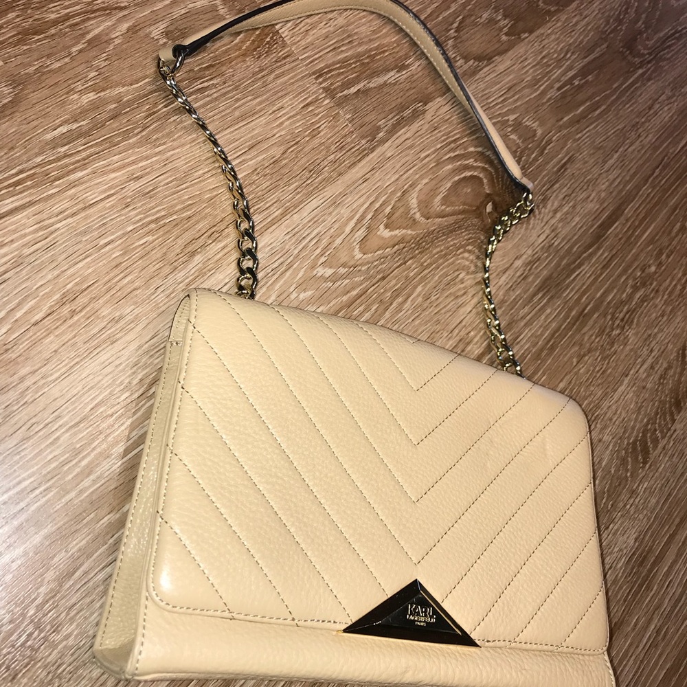 Karl Lagerfeld Nude Leather Bag